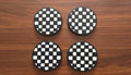 Checkered Flag Coaster Set w/ Holder