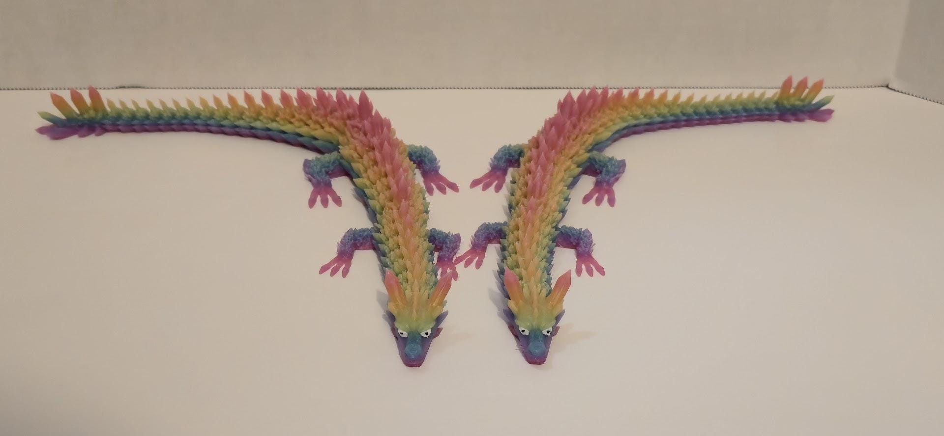 Articulated Flexi Dragon Figure | 14" Dragon Fidget Toy | 3 Colors!