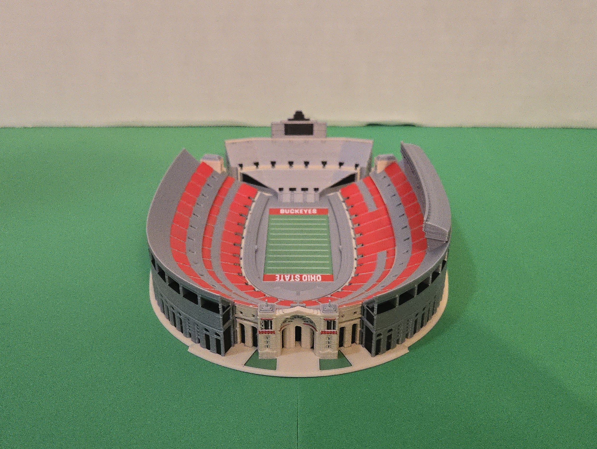 3D Printed Ohio Stadium Replica – Detailed College Football Stadium Model – Buckeye-Inspired Desk Decor & Gift for Football Fans