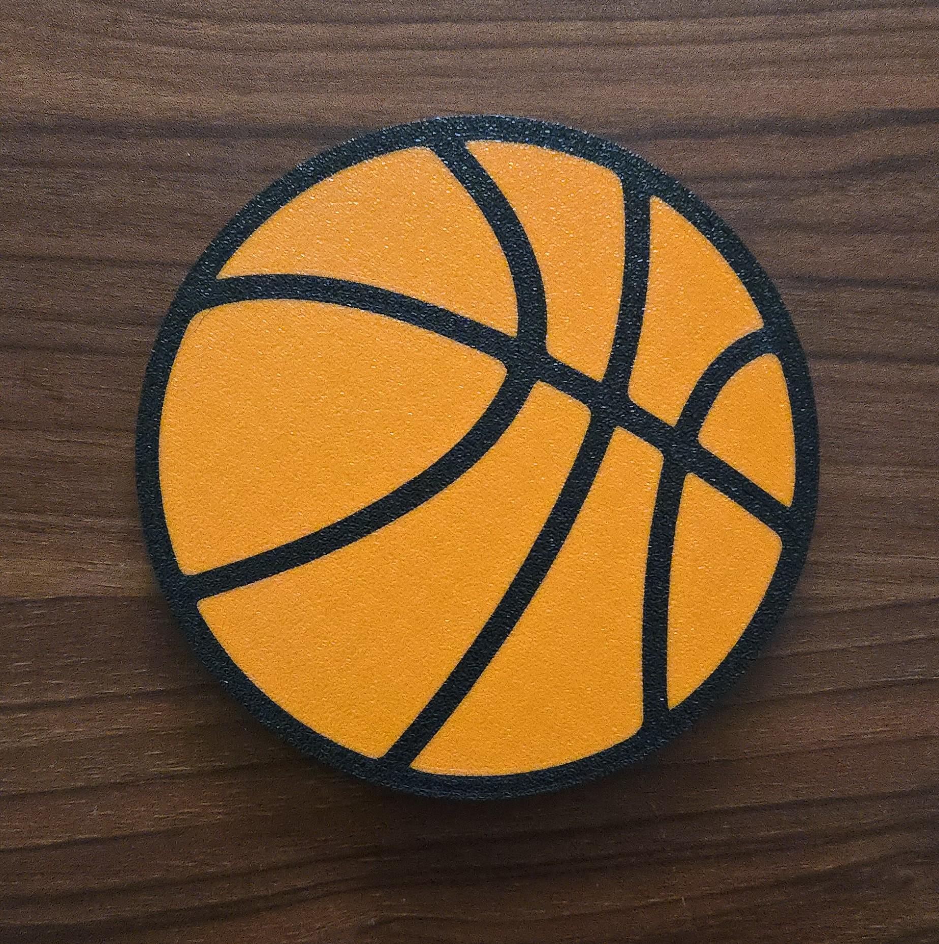 4" 3D Printed Basketball Coasters – Set of 4 with Holder