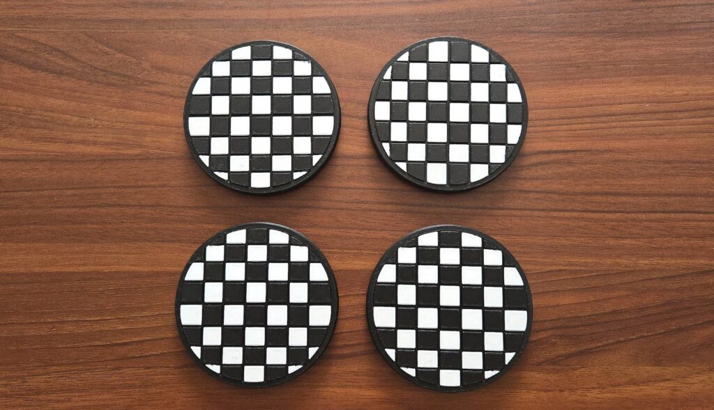 Checkered Flag Coaster Set w/ Holder