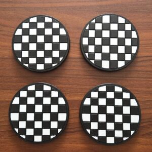 Checkered Flag Coaster Set w/ Holder